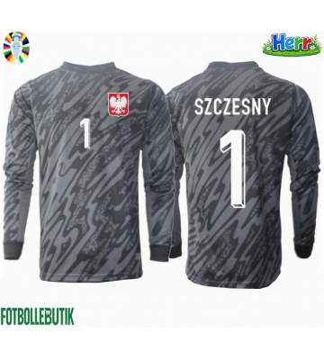Polen Wojciech Szczesny #1 Målvakt Bortatröja EM 2024 Långärmad